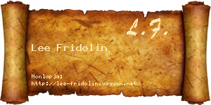Lee Fridolin névjegykártya
